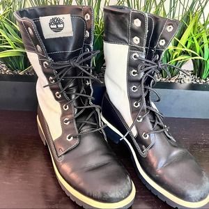 Timberland Womens Lady Premium Ankle Boots/ 7.5/Black & Bone